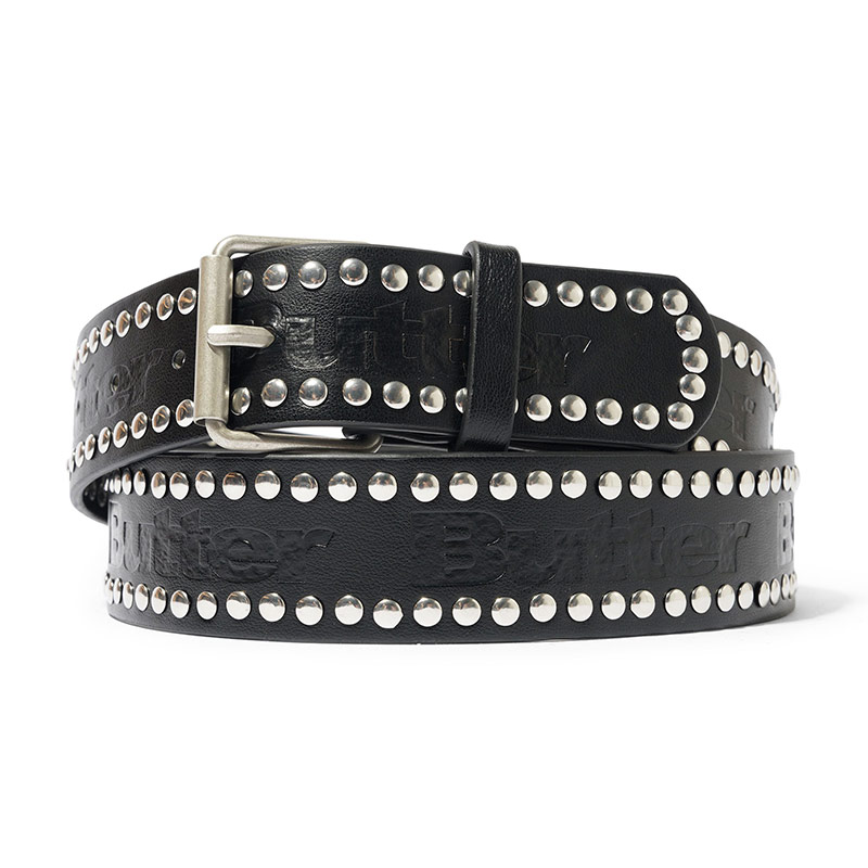Butter Goods(バターグッズ)/ Leather Studded Belt -BLACK-