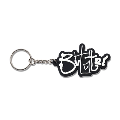 Butter Goods(バターグッズ)/ Scribble Rubber Key Chain -BLACK-