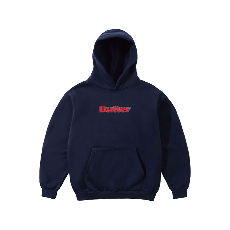 Butter Goods(バターグッズ)/ Outline Logo Pullover Hood -3COLOR-(NAVY)