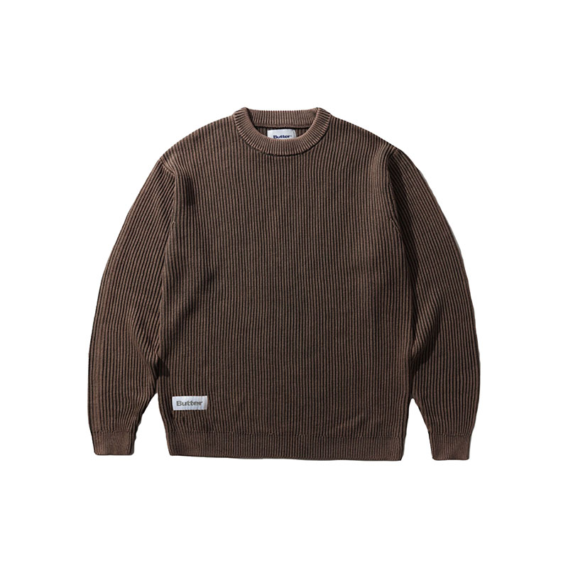 Butter Goods(バターグッズ)/ Bleach Knit Sweater -2COLOR-(BROWN)