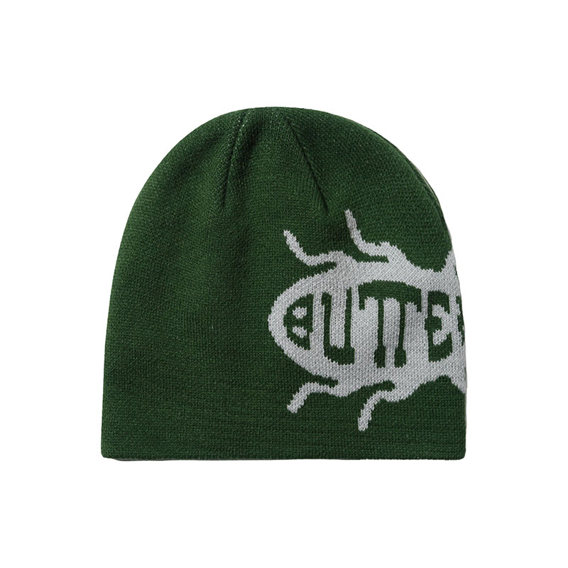 Butter Goods(バターグッズ)/ Rouch Skully Beanie -3COLOR-(GREEN)