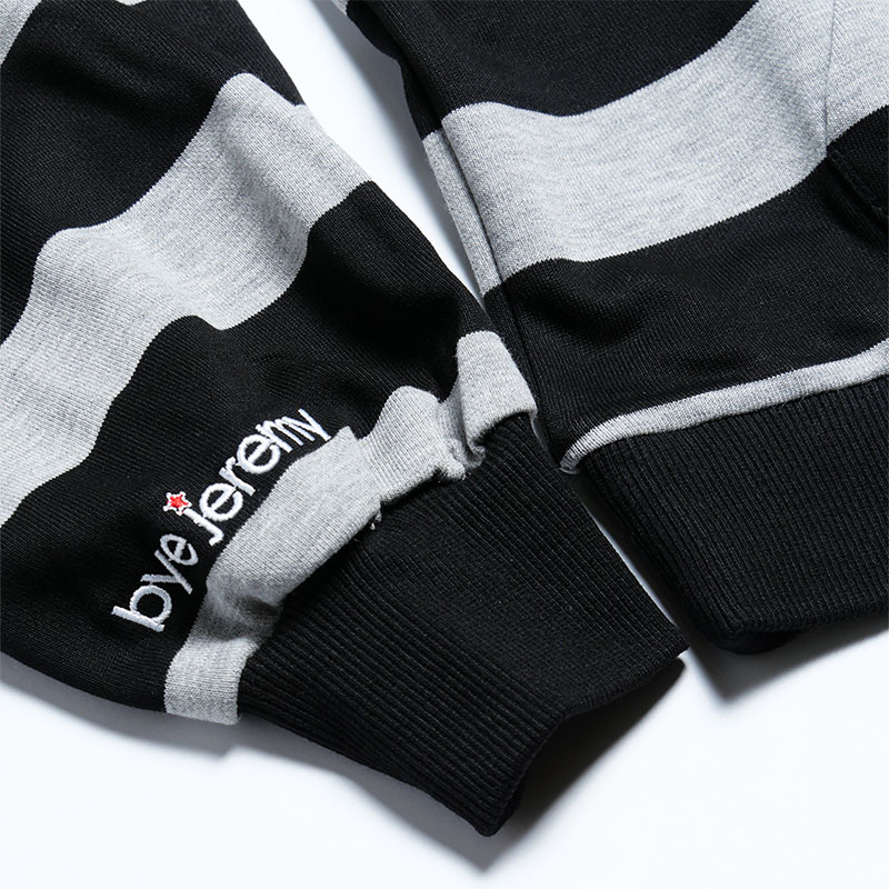BYE JEREMY(バイジェレミー)/ Bye Hoodie Stripes -BLACK/GREY-