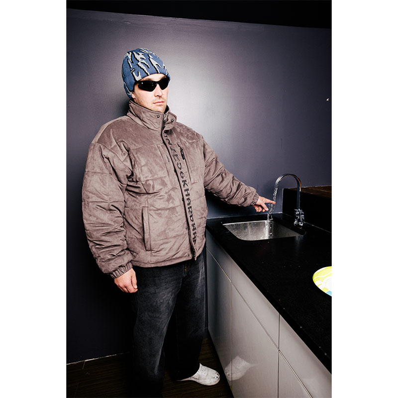 BRONZE 56K(ブロンズ)/ FAUX SUEDE PUFFER -STEEL-