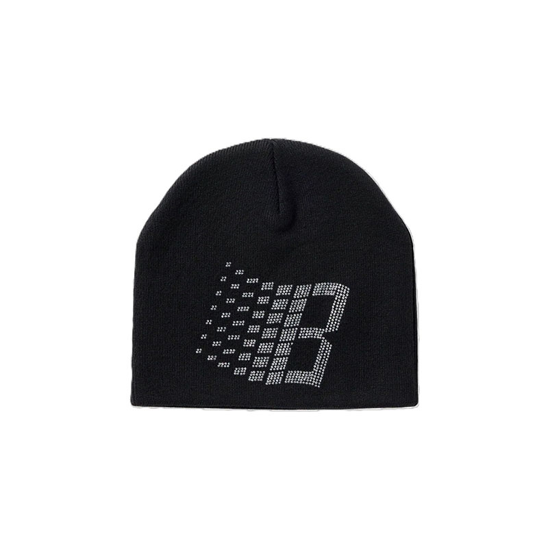 BRONZE 56K(ブロンズ)/ Rhinestone Beanie -BLACK-