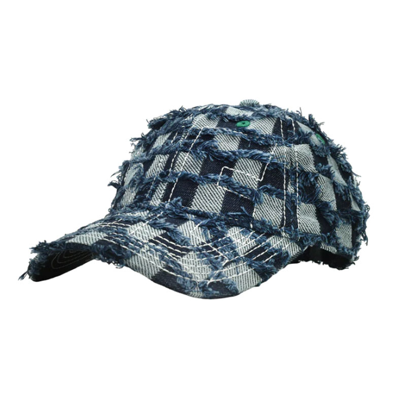 b.Eautiful(ビューティフル)/ Vapor 6 Panel Hat -Navy Checker Denim-