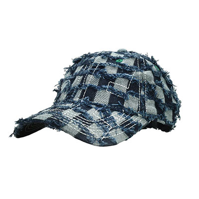 b.Eautiful(ビューティフル)/ Vapor 6 Panel Hat -Navy Checker Denim-