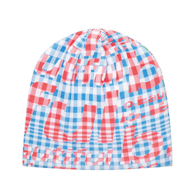 b.Eautiful(ビューティフル)/ Mix Checker Beanie -Purple / Blue-