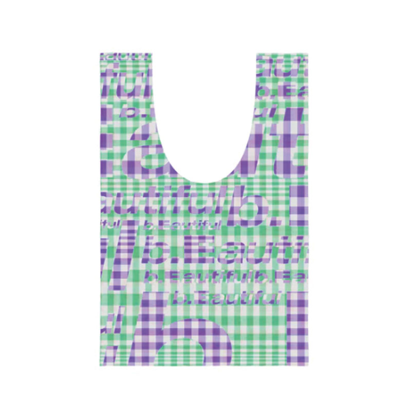 b.Eautiful(ビューティフル)/ Mix Checker Reusable Bag Mini -Red / Green-