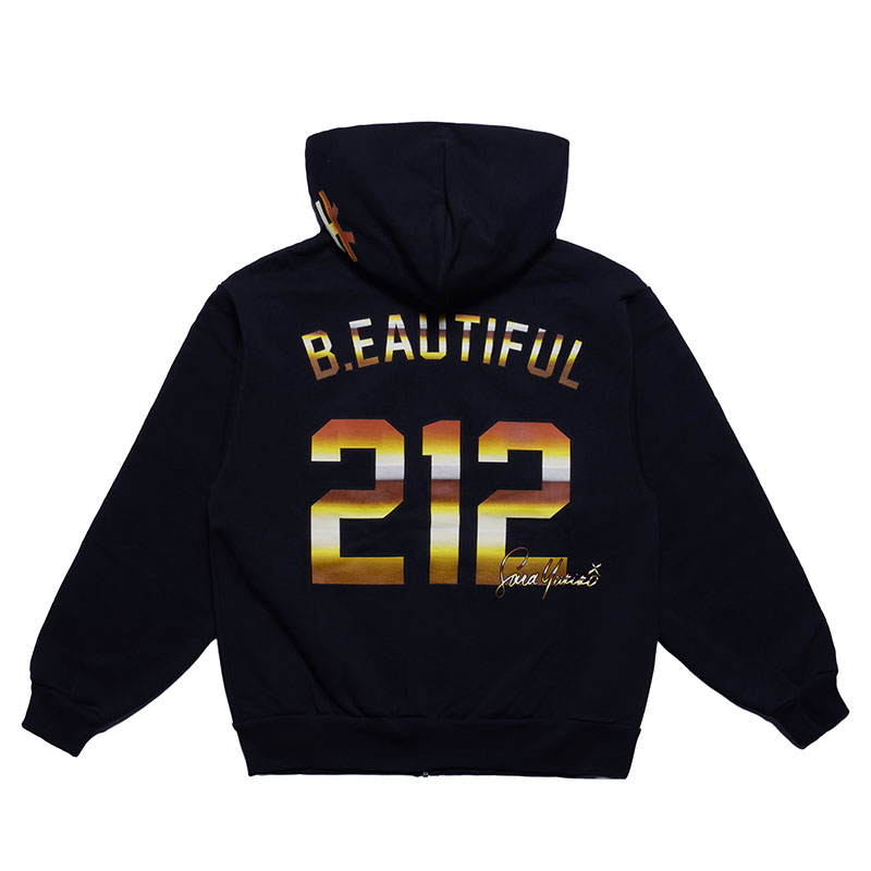 b.Eautiful(ビューティフル)/ b.Eautiful x Sara Yukiko Mon Wavy NY Zip Up Hoodie -NAVY-