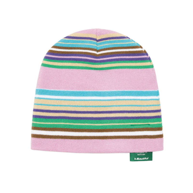b.Eautiful(ビューティフル)/ b.e Stripe Beanie -PINK-