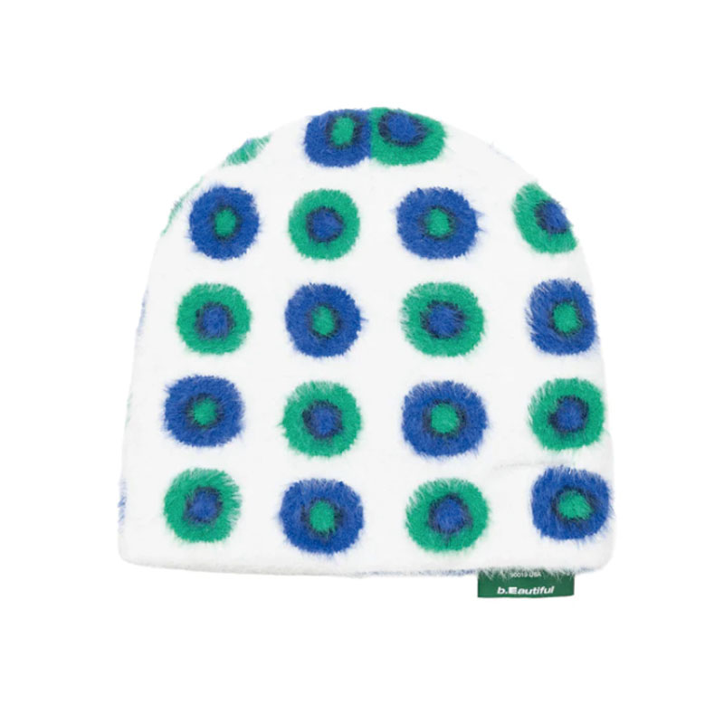 b.Eautiful(ビューティフル)/ Department Mohair Beanie -WHITE/BLUE-