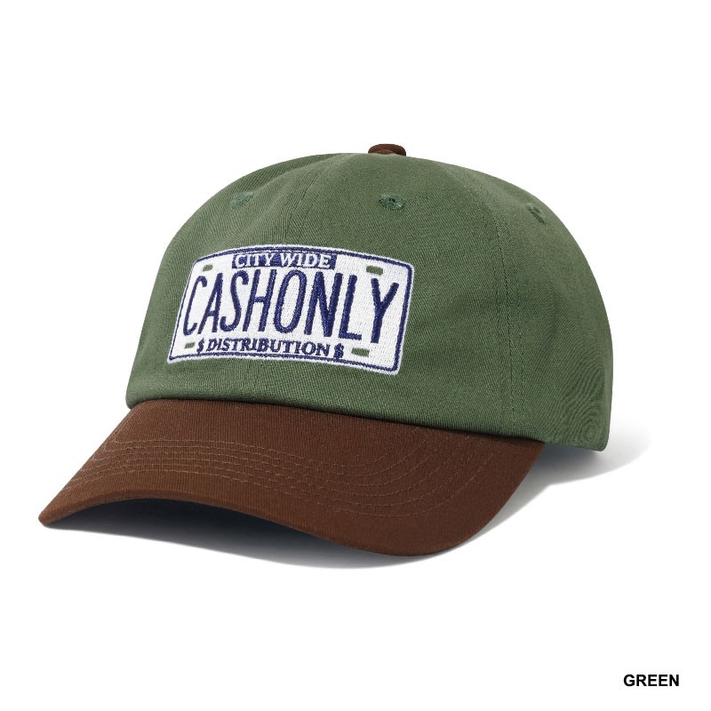 CASH ONLY(キャッシュオンリー)/ License Plate 6 Panel Cap -2COLOR-