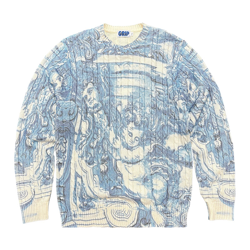 CLASSIC GRIP(クラシックグリップ)/ CERAMIC CABLE KNIT SWEATER -WHITE-
