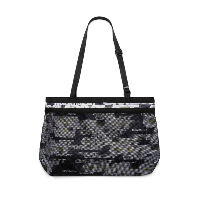 Civilist Berlin(シビリストベルリン)/ PRINTED MESH TOTE -CHARCOAL-