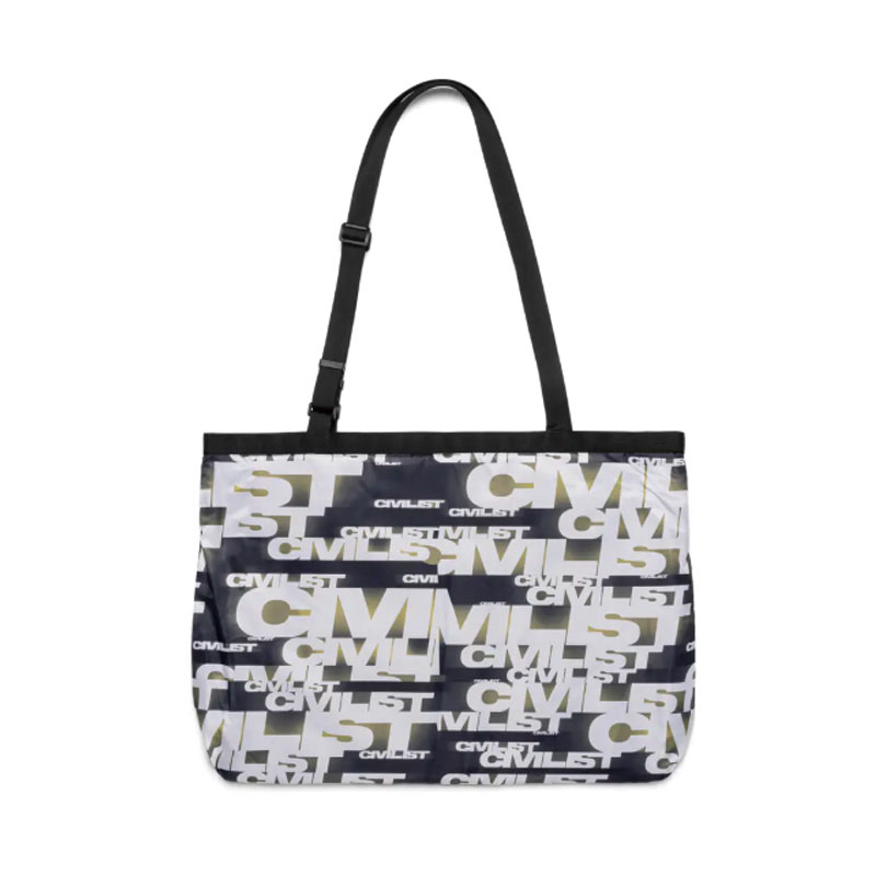 Civilist Berlin(シビリストベルリン)/ PRINTED MESH TOTE -CHARCOAL-
