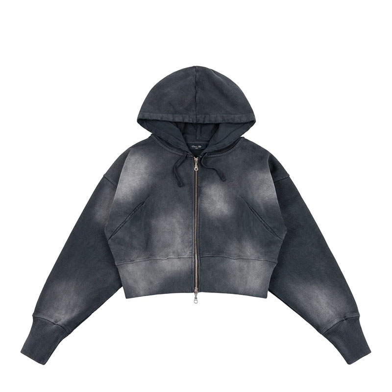 Dime MTL(ダイム)/ CROPPED ZIP HOODIE-3.COLOR-(BLACK)