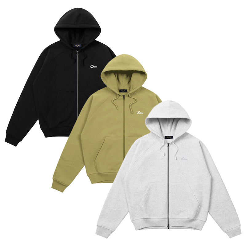 Dime MTL(ダイム)/ Cursive Small Logo Zip Hoodie -3COLOR-