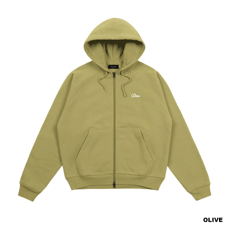 Dime MTL(ダイム)/ Cursive Small Logo Zip Hoodie -3COLOR-