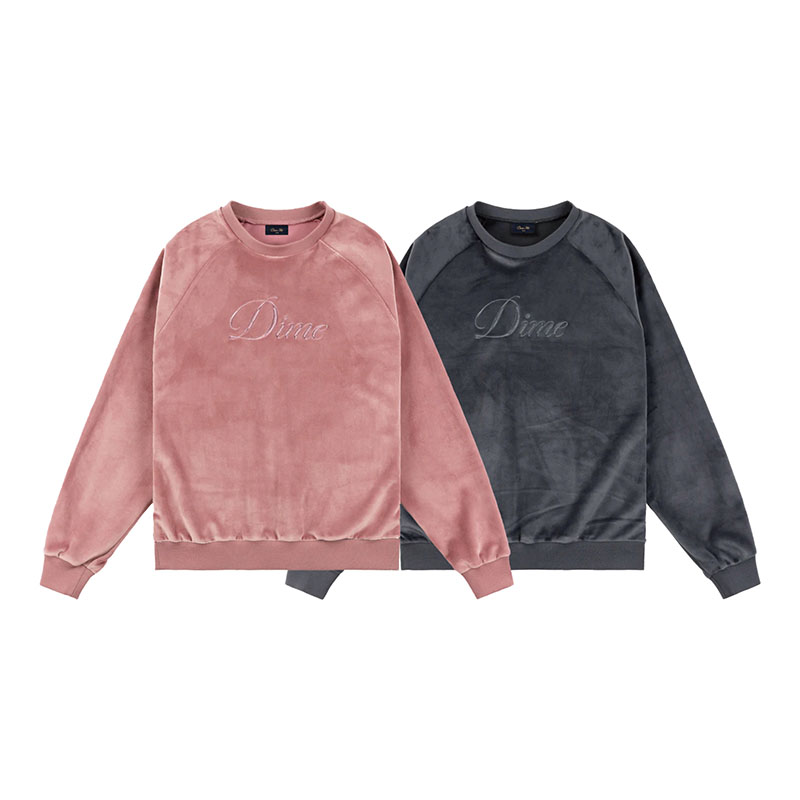 Dime MTL(ダイム)/ CURSIVE VELVET CREWNECK -2.COLOR-