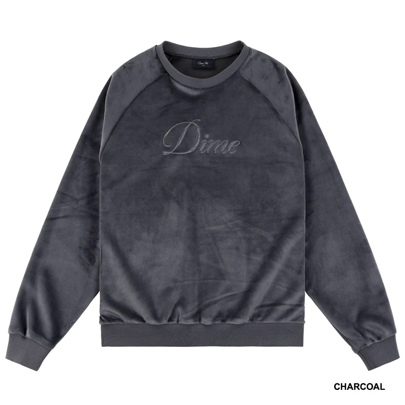 Dime MTL(ダイム)/ CURSIVE VELVET CREWNECK -2.COLOR-