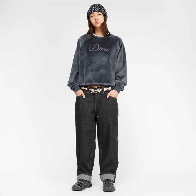 Dime MTL(ダイム)/ CURSIVE VELVET CREWNECK -2.COLOR-