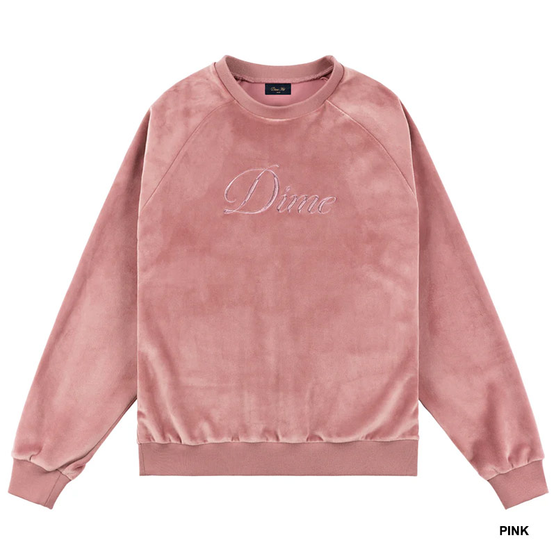 Dime MTL(ダイム)/ CURSIVE VELVET CREWNECK -2.COLOR-
