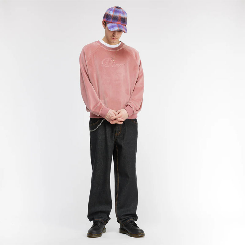 Dime MTL(ダイム)/ CURSIVE VELVET CREWNECK -2.COLOR-