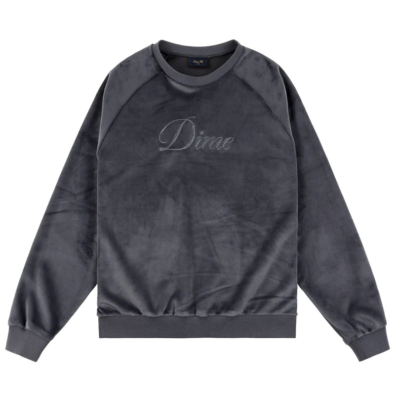 Dime MTL(ダイム)/ CURSIVE VELVET CREWNECK -2.COLOR-(CHRACOAL)