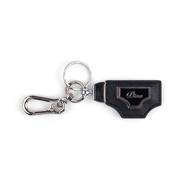 Dime MTL(ダイム)/ CURSIVE LEATHER KEYCHAIN -BLACK-
