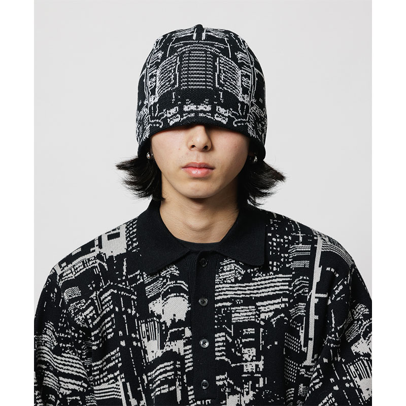 F-LAGSTUF-F(フラグスタフ)/ BUILDING KNIT BEANIE -BLACK-