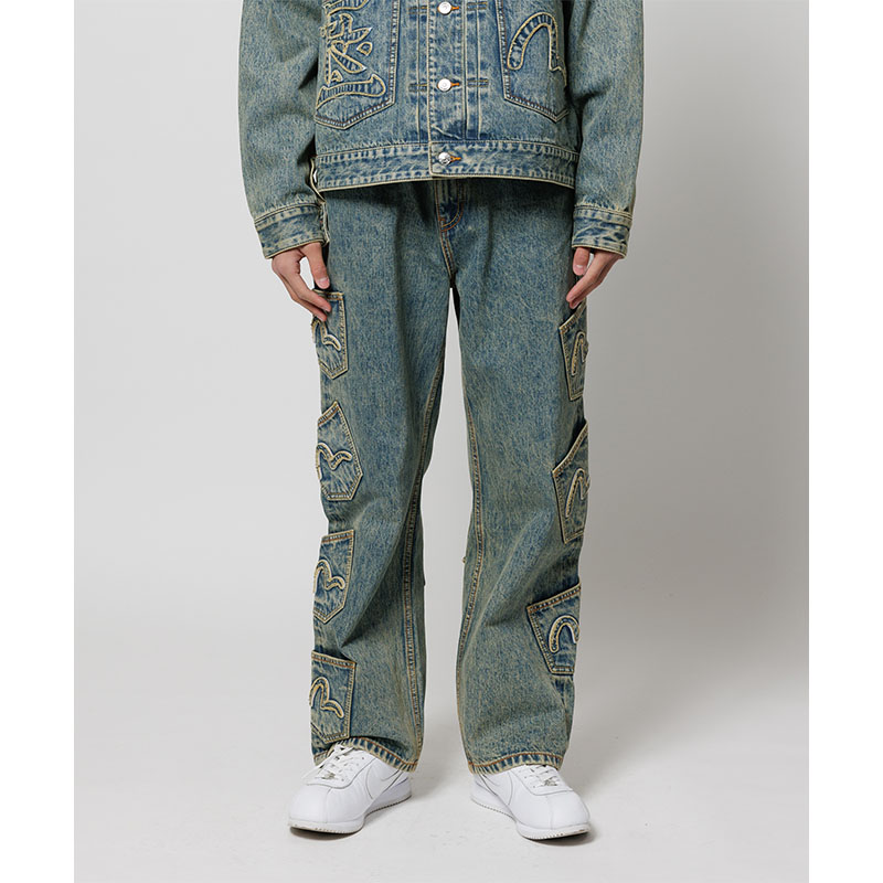 F-LAGSTUF-F(フラグスタフ)/ MANY POCKET DENIM PANTS × EVISU -INDIGO-