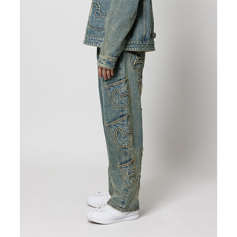 F-LAGSTUF-F(フラグスタフ)/ MANY POCKET DENIM PANTS × EVISU -INDIGO-