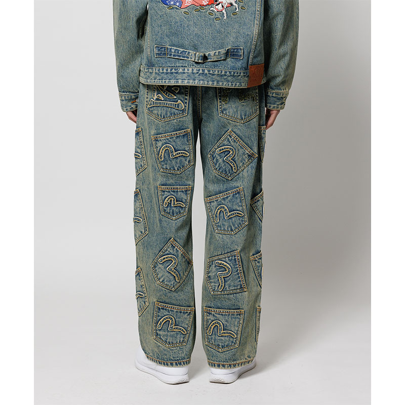 F-LAGSTUF-F(フラグスタフ)/ MANY POCKET DENIM PANTS × EVISU -INDIGO-