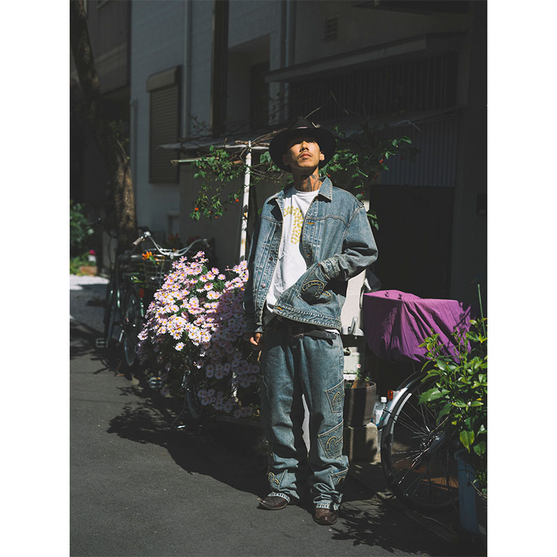 F-LAGSTUF-F(フラグスタフ)/ MANY POCKET DENIM PANTS × EVISU -INDIGO-