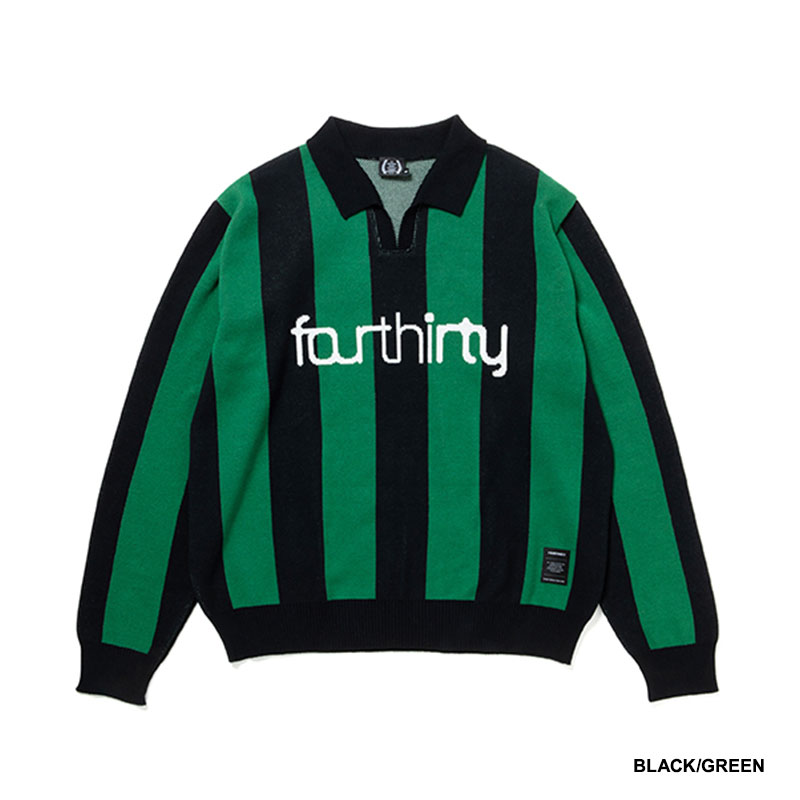 430(フォーサーティー)/ L/S STRIPE JERSEY KNIT POLO -2COLOR-