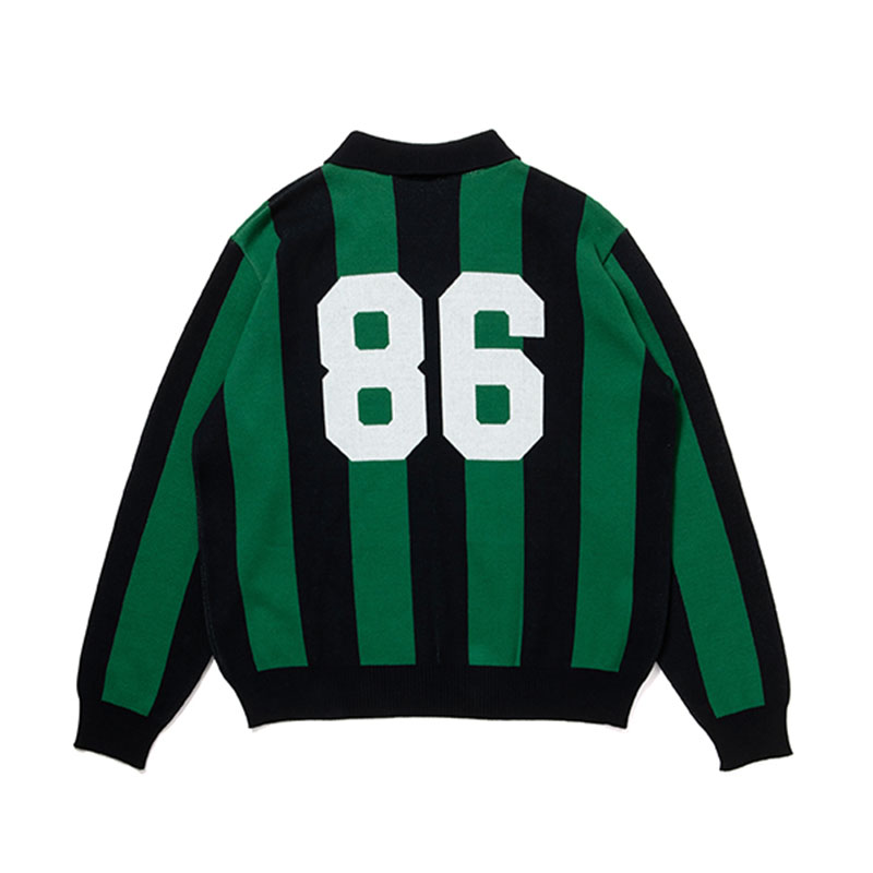 430(フォーサーティー)/ L/S STRIPE JERSEY KNIT POLO -2COLOR-