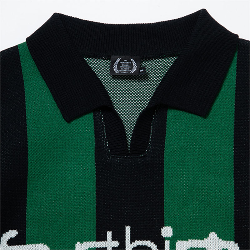 430(フォーサーティー)/ L/S STRIPE JERSEY KNIT POLO -2COLOR-
