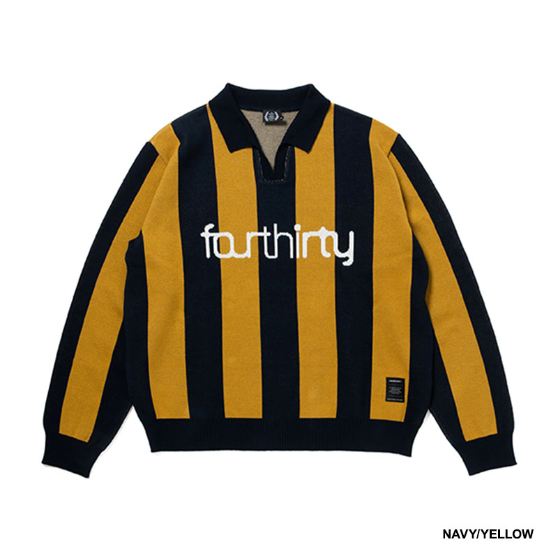 430(フォーサーティー)/ L/S STRIPE JERSEY KNIT POLO -2COLOR-