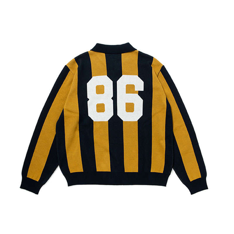 430(フォーサーティー)/ L/S STRIPE JERSEY KNIT POLO -2COLOR-