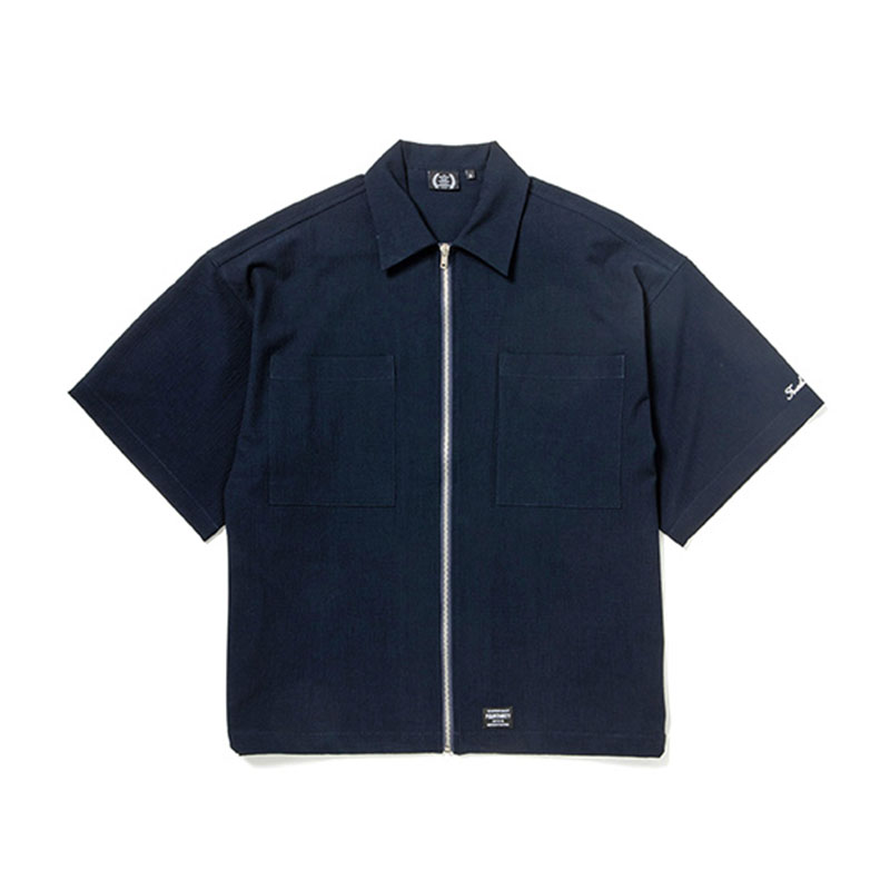 430(フォーサーティー)/ S/S RES ZIP SHIRT -2.COLOR-(NAVY)