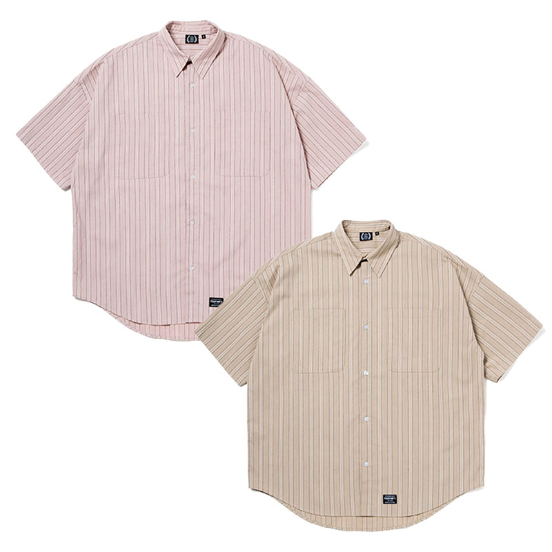 430(フォーサーティー)/ S/S STRIPE BIG SHIRT -2.COLOR-