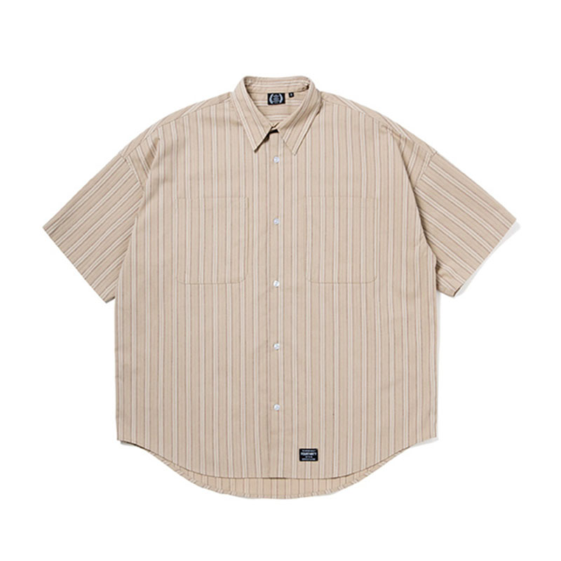 430(フォーサーティー)/ S/S STRIPE BIG SHIRT -2.COLOR-(BEIGE)