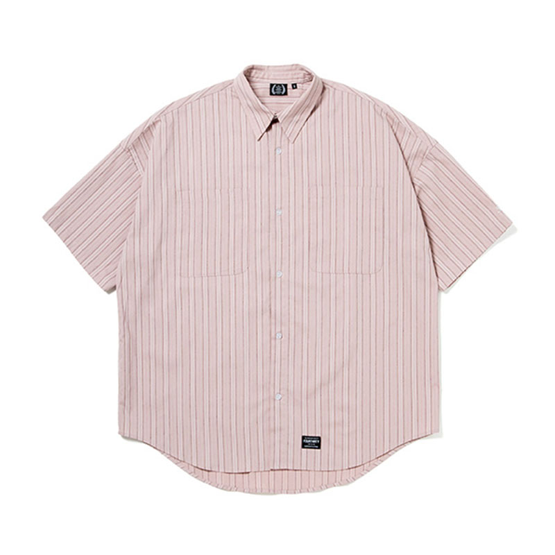 430(フォーサーティー)/ S/S STRIPE BIG SHIRT -2.COLOR-(PINK)