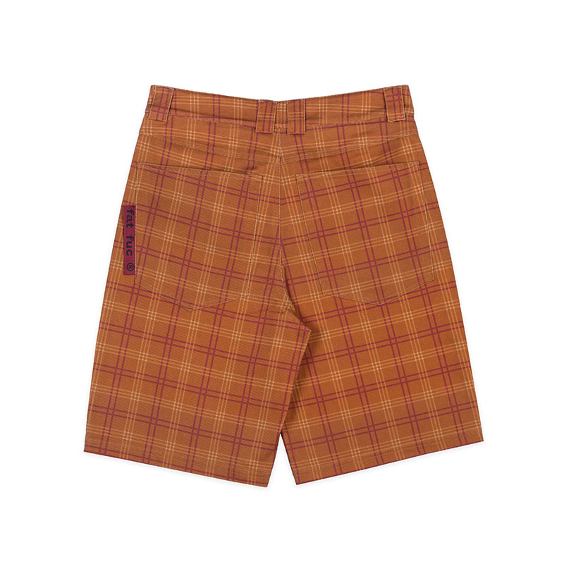 FUC(Fack Up Clothes)/ FF FLANNEL JORTS -BROWN-