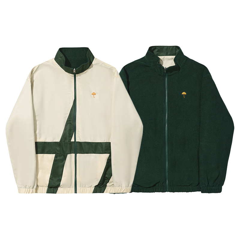 HELAS(ヘラス)/ REVERSO FLEECE SPORT JACKET -BEIGE/GREEN-