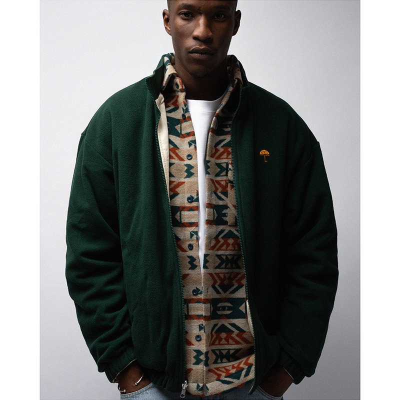 HELAS(ヘラス)/ REVERSO FLEECE SPORT JACKET -BEIGE/GREEN-