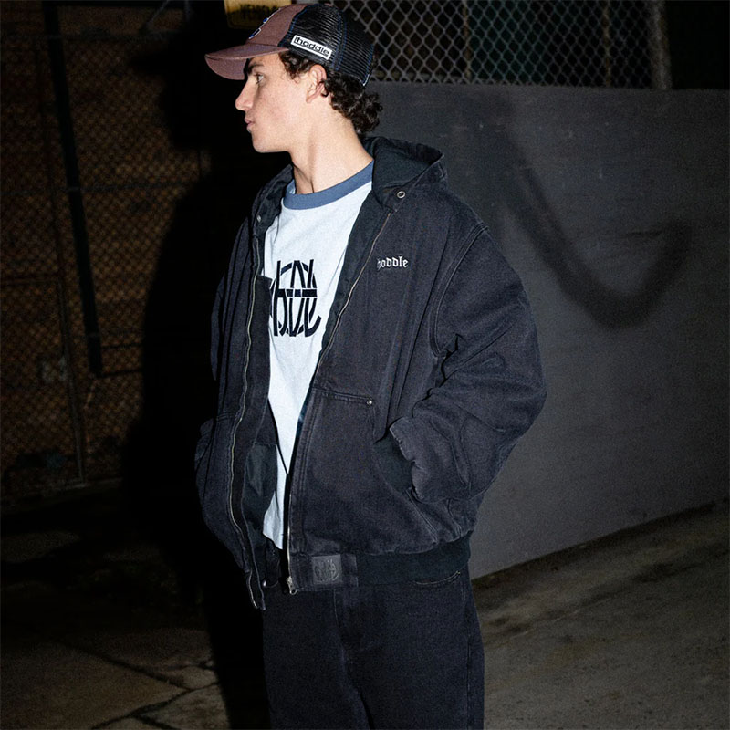 Hoddle Skateboards（ホドル）/ HOL HOODED QUILTED DENIM JACKET -2COLOR-
