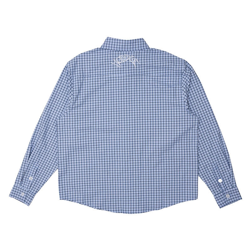 Hoddle Skateboards（ホドル）/ PRIMARY LOGO SHIRT -GINGHAM BLUE-