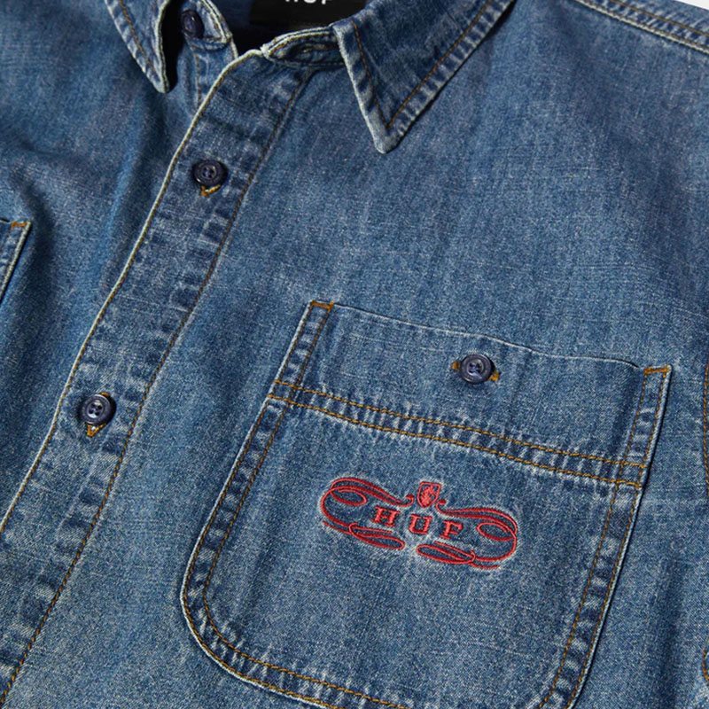 HUF(ハフ)/ WORLDWIDE CLOTHIERS DENIM SHIRT -INDIGO-