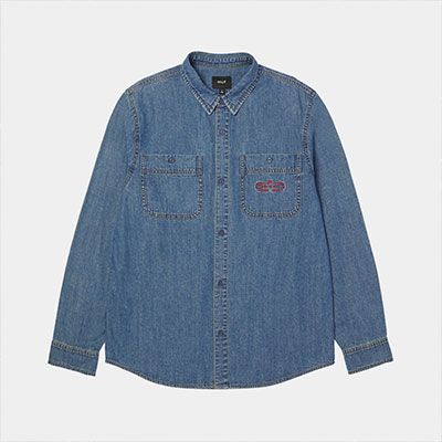 HUF(ハフ)/ WORLDWIDE CLOTHIERS DENIM SHIRT -INDIGO-